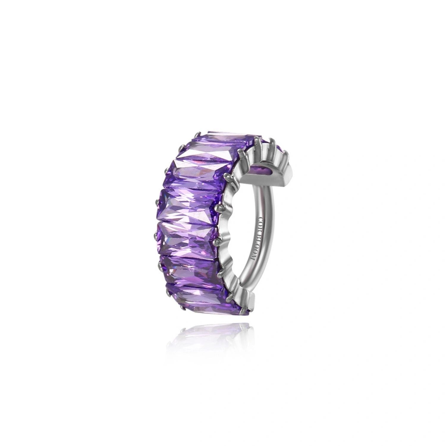 Titanium Purple Amethyst Sugar Clicker | Conch Hoop