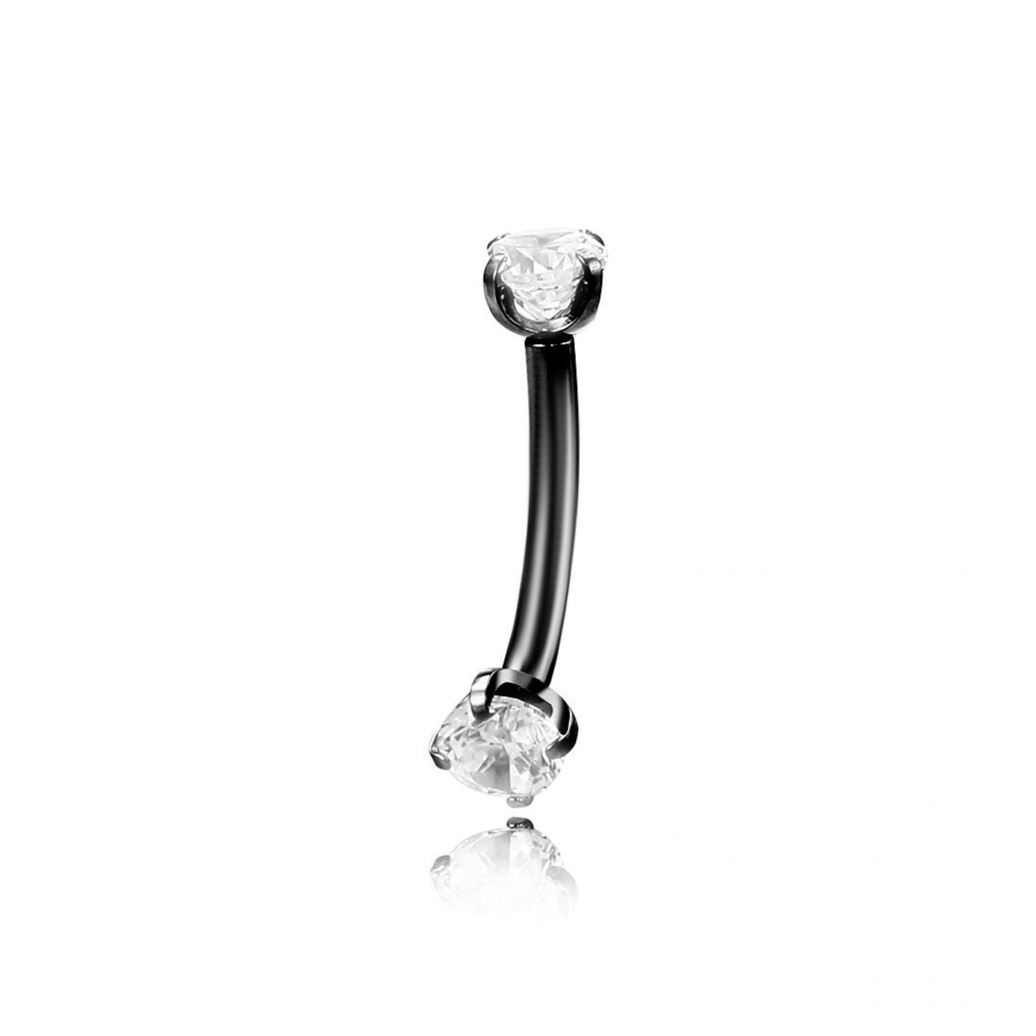 Implant-Grade Titanium Essential 3mm CZ Curved Barbell Piercing