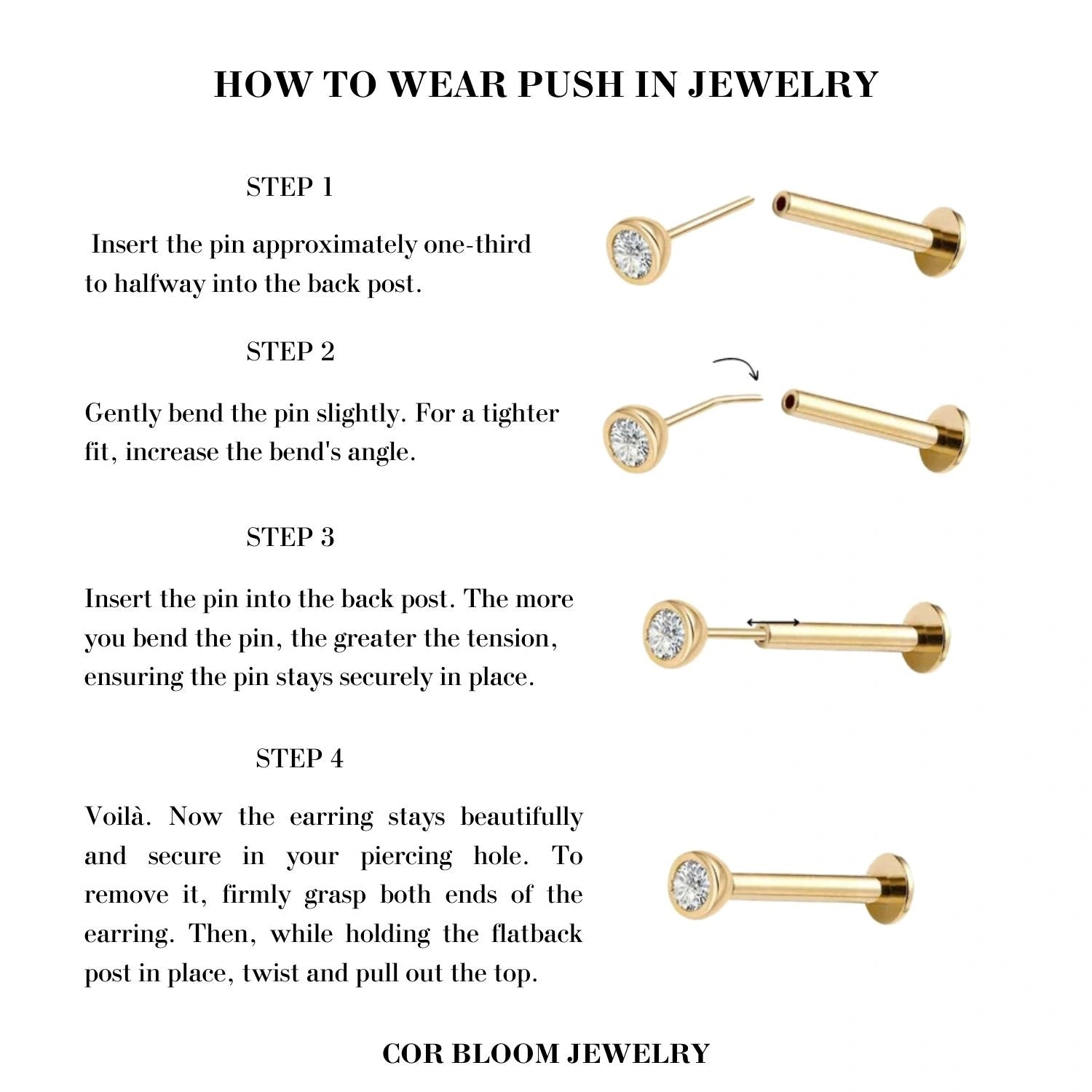 Titanium Pink Opal Push Pin Piercing Stud