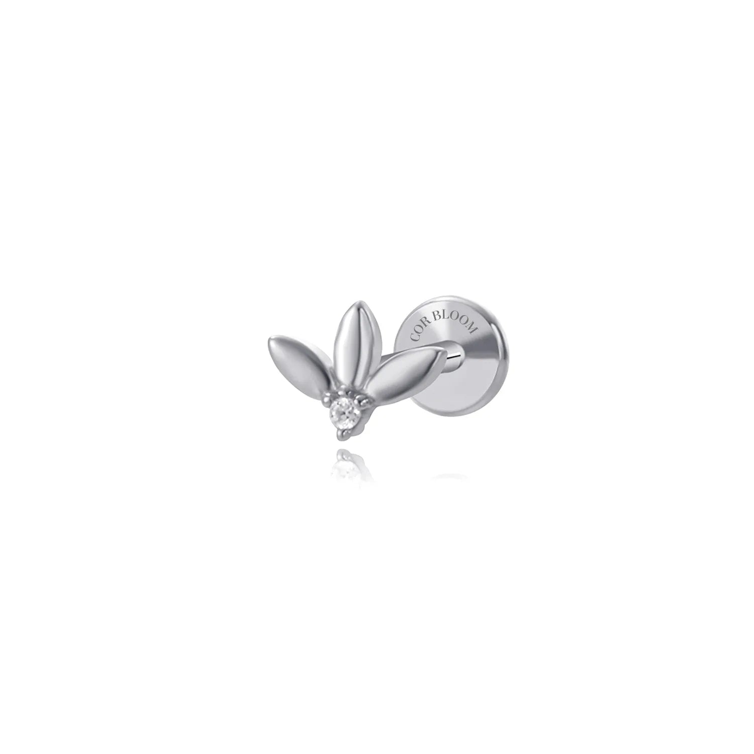 Titanium Solid Trio Marquise Petal Flat Back Stud