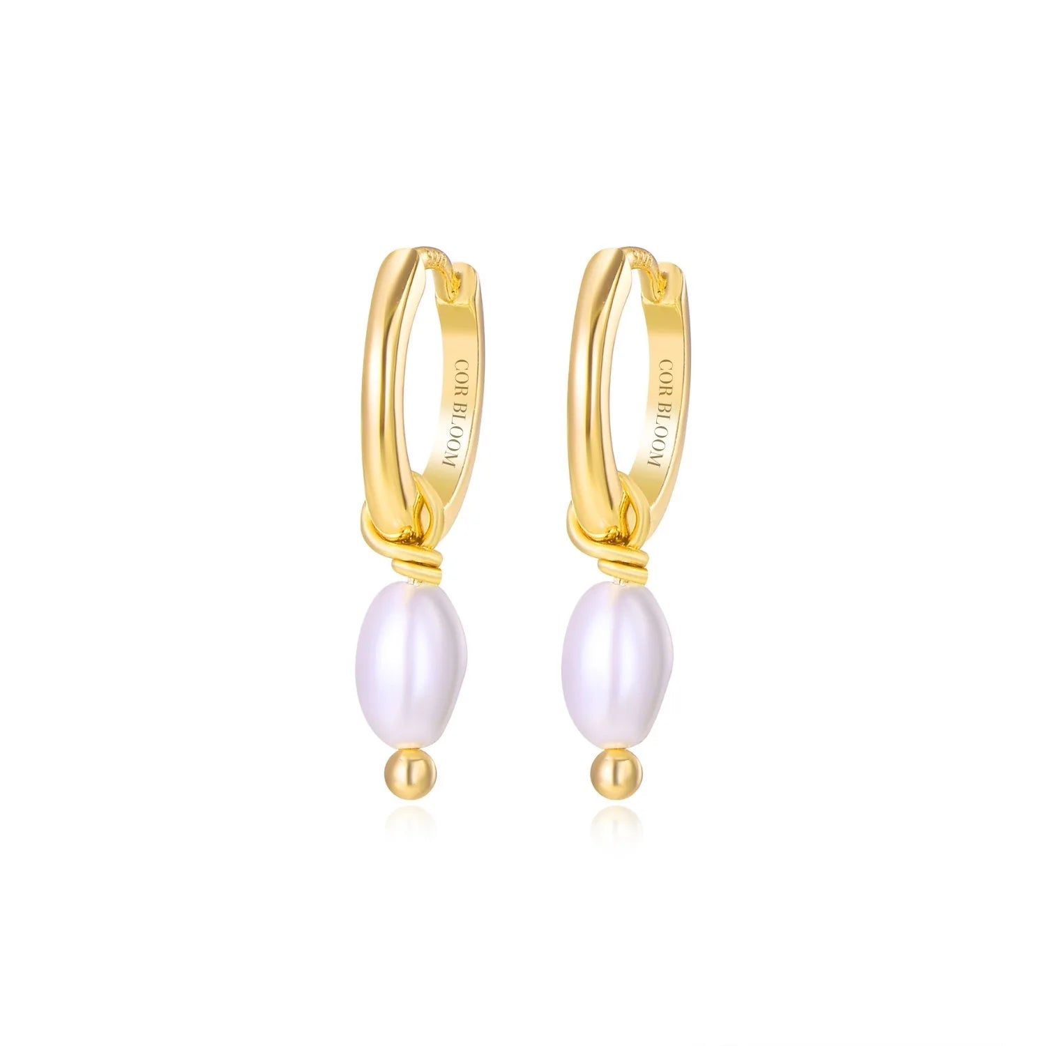 Eros White Pearl Hoop Earrings