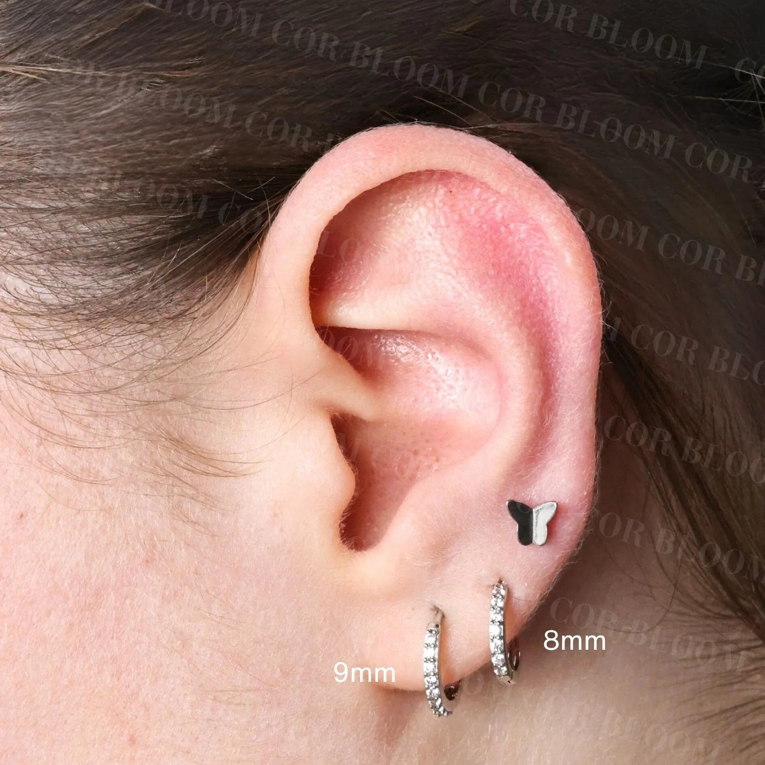 Classic Pave Hoop Earring (20G)