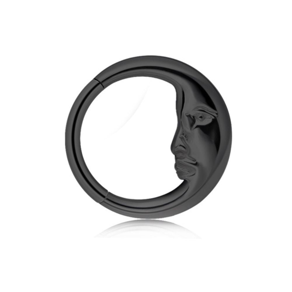 Titanium Sage Moon Daith Ring | Septum Clicker