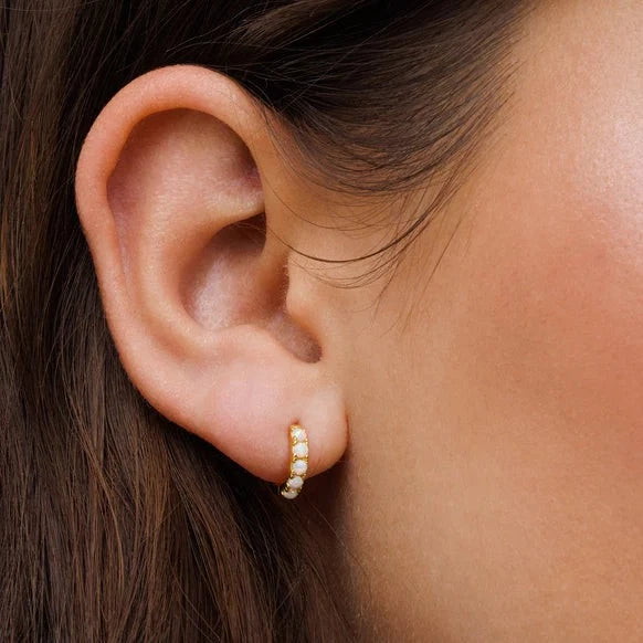 Luxe Opal Hoop Earrings