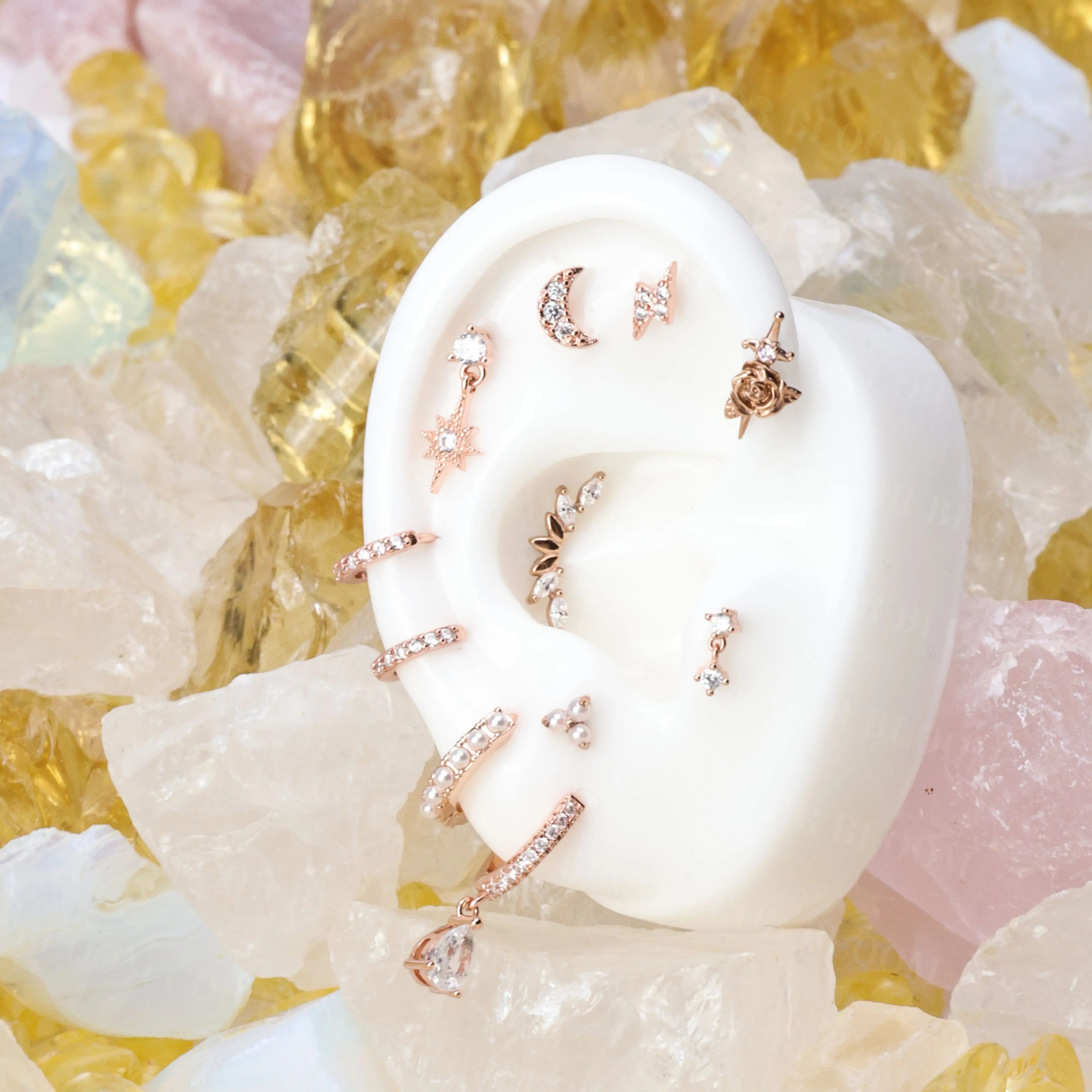 Laurel White Pearl Hoop Earrings