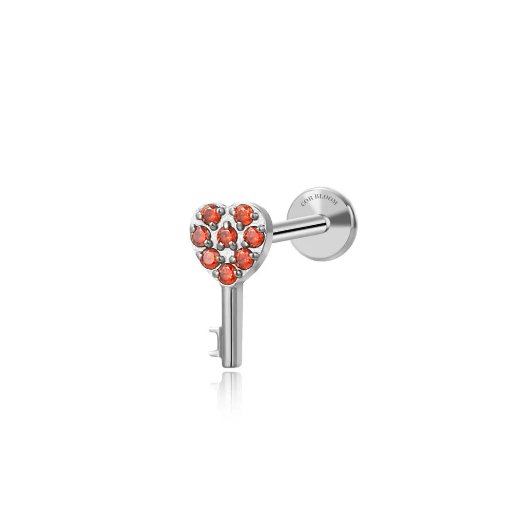Titanium Little Key Flat Back Stud