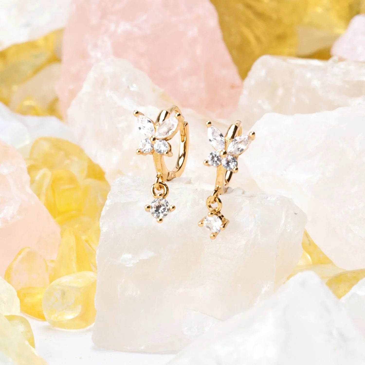 Nefeli Diamond Butterfly Huggie Earrings