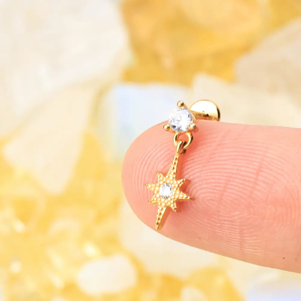 Diamond Guiding Star Flatback Stud