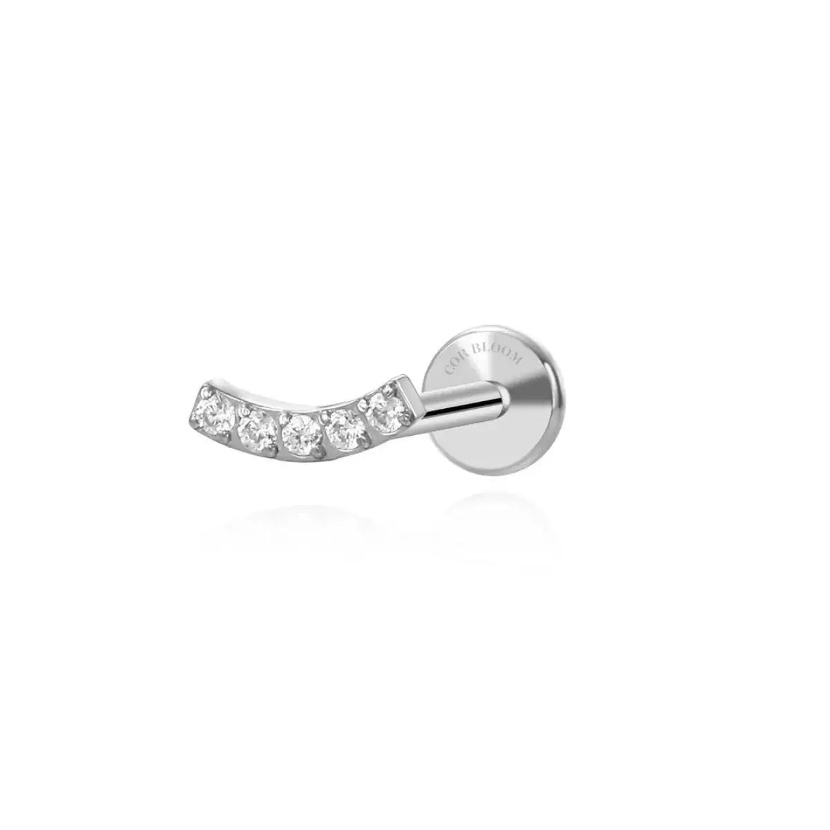 Titanium Mini Diamond Curve Piercing Stud
