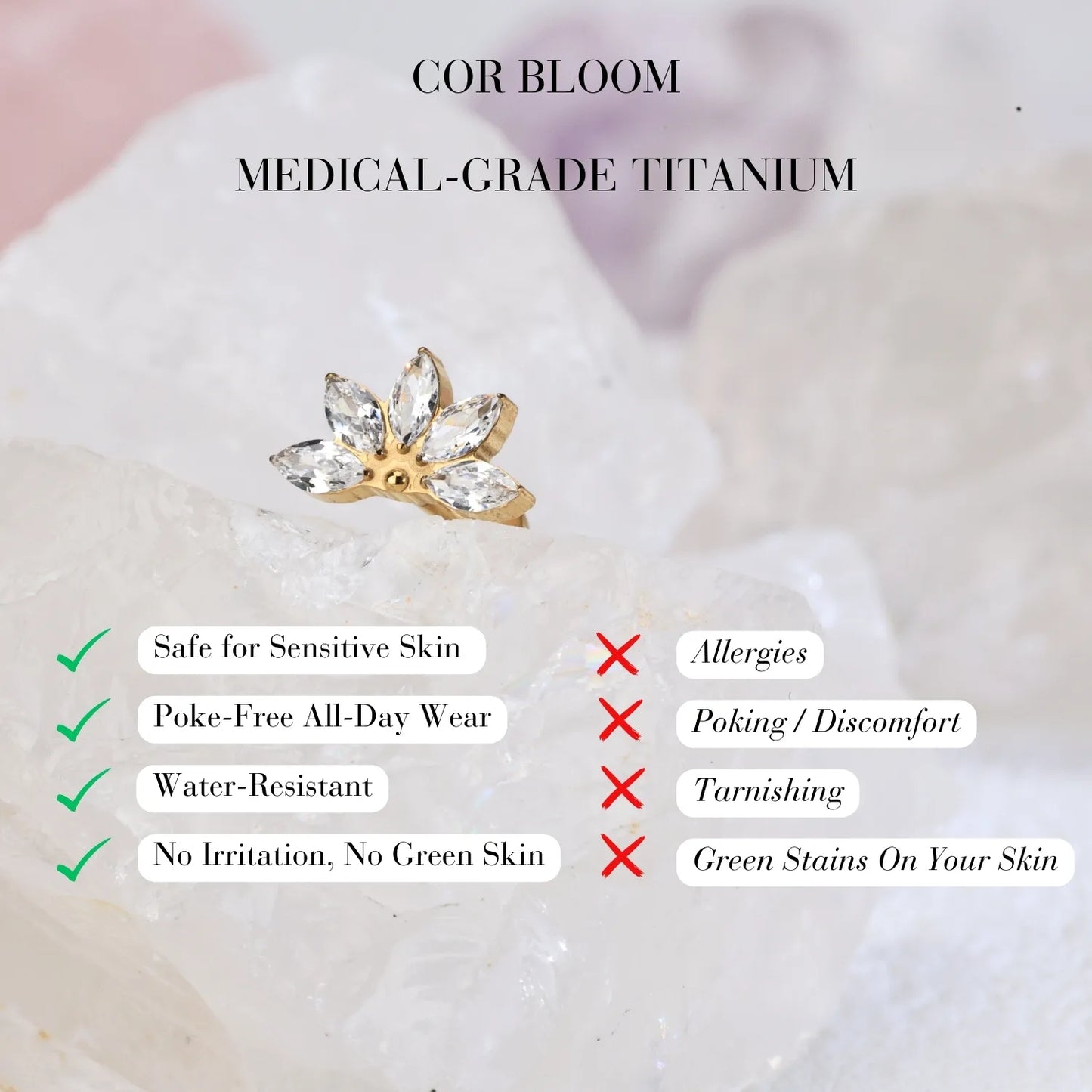 Titanium Grace Lotus Piercing Stud
