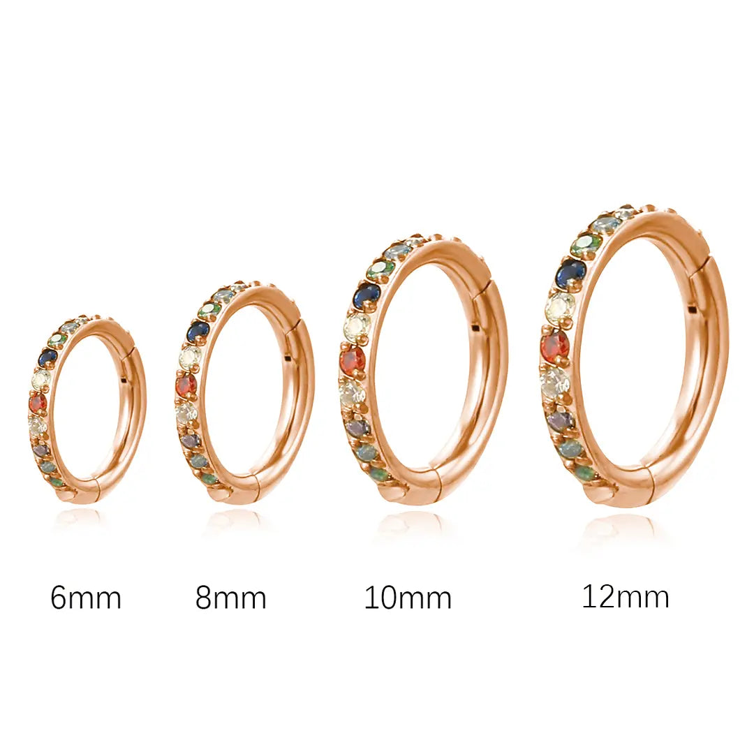 Implant Grade Titanium Rainbow Cartilage Hoop • Septum Ring