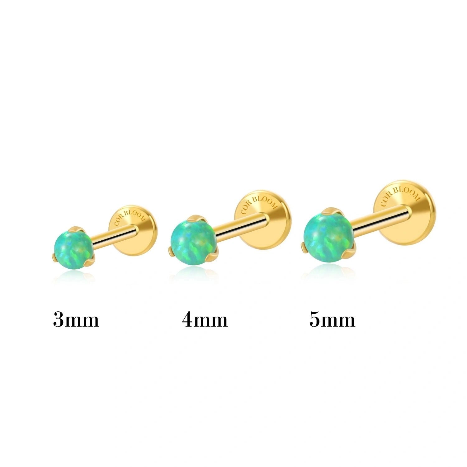 Titanium Green Opal Sphere Piercing Stud
