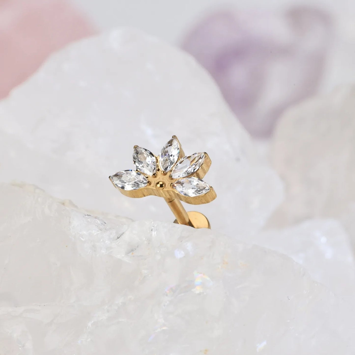 Titanium Grace Lotus Piercing Stud