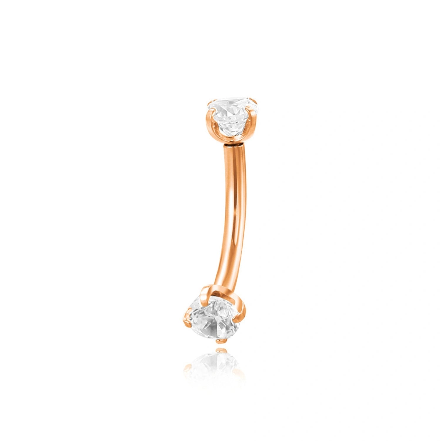 Implant-Grade Titanium Essential 3mm CZ Curved Barbell Piercing
