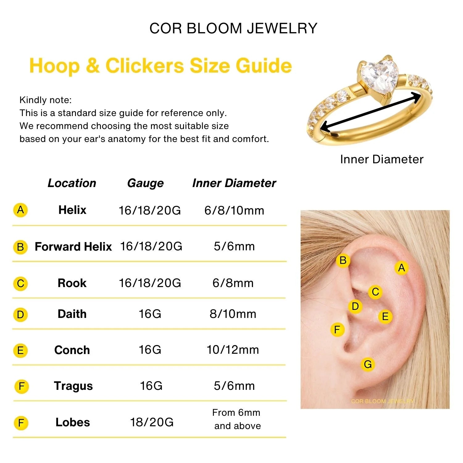 Titanium Marquise Diamond Clicker | Helix Ring | Conch Hoop