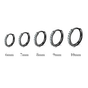 Black Pave Hoop Earring (20G)