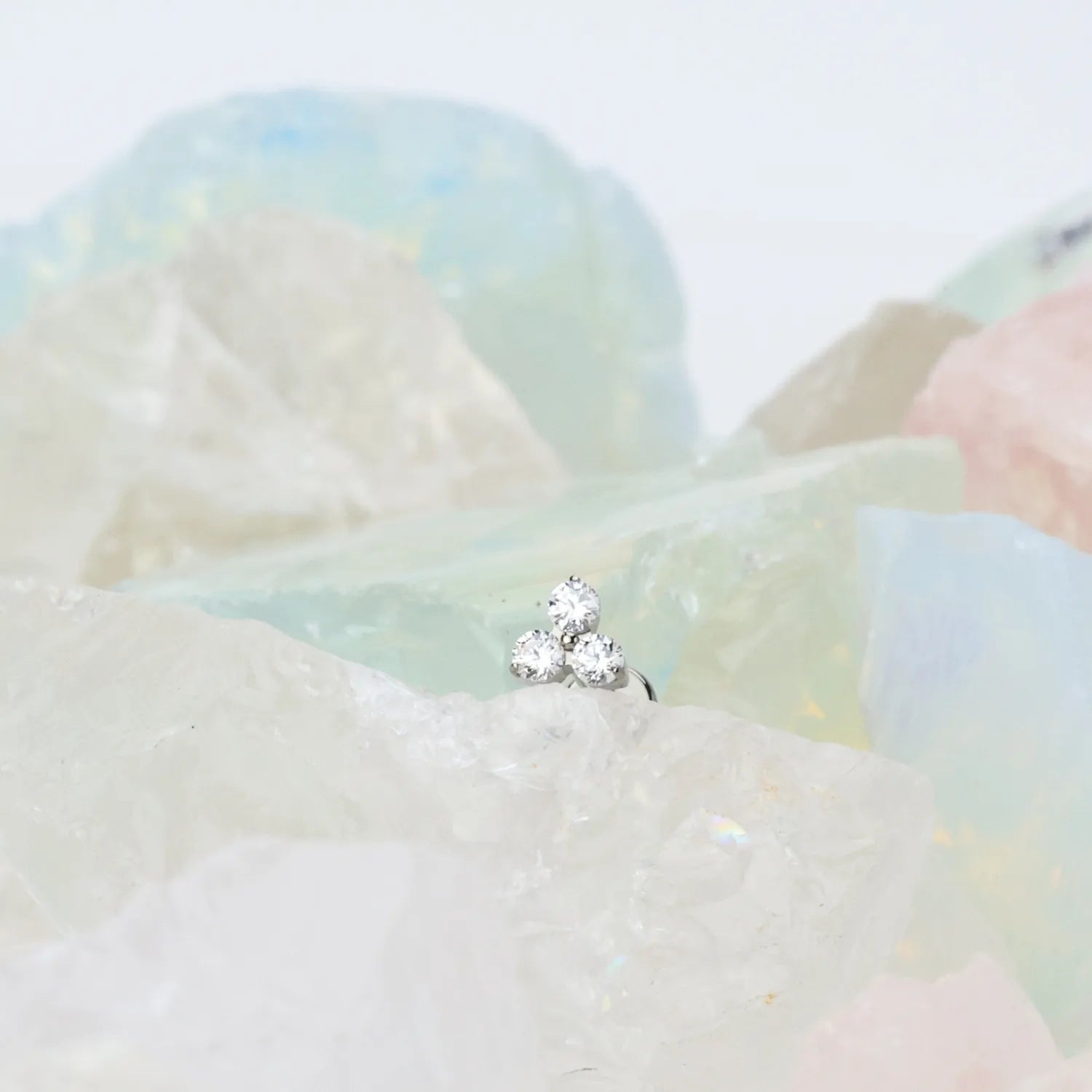 Titanium Mini Diamond Triangle Flat Back Stud
