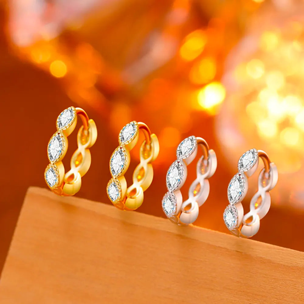 Marquise Inlay Huggies