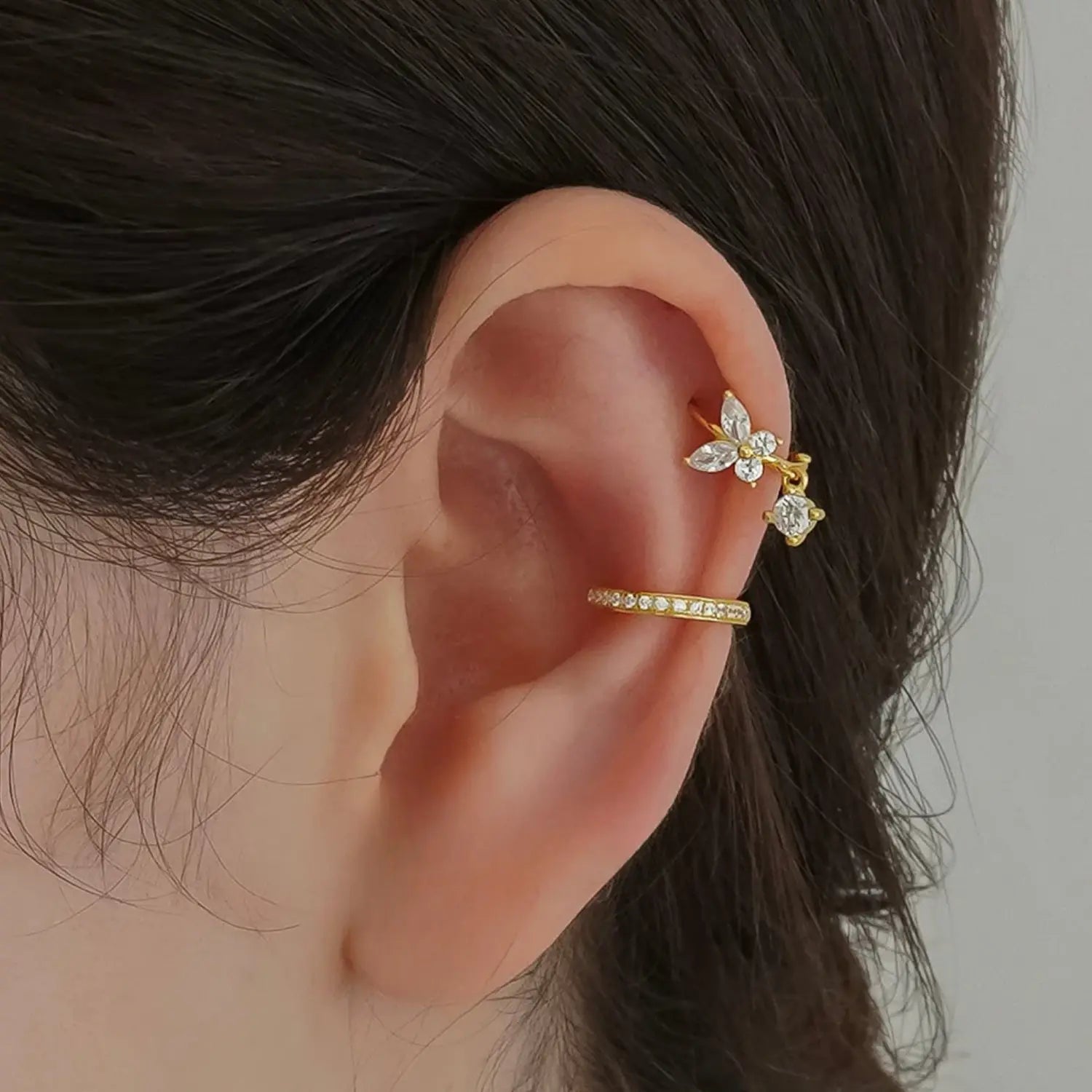 Nefeli Diamond Butterfly Huggie Earrings