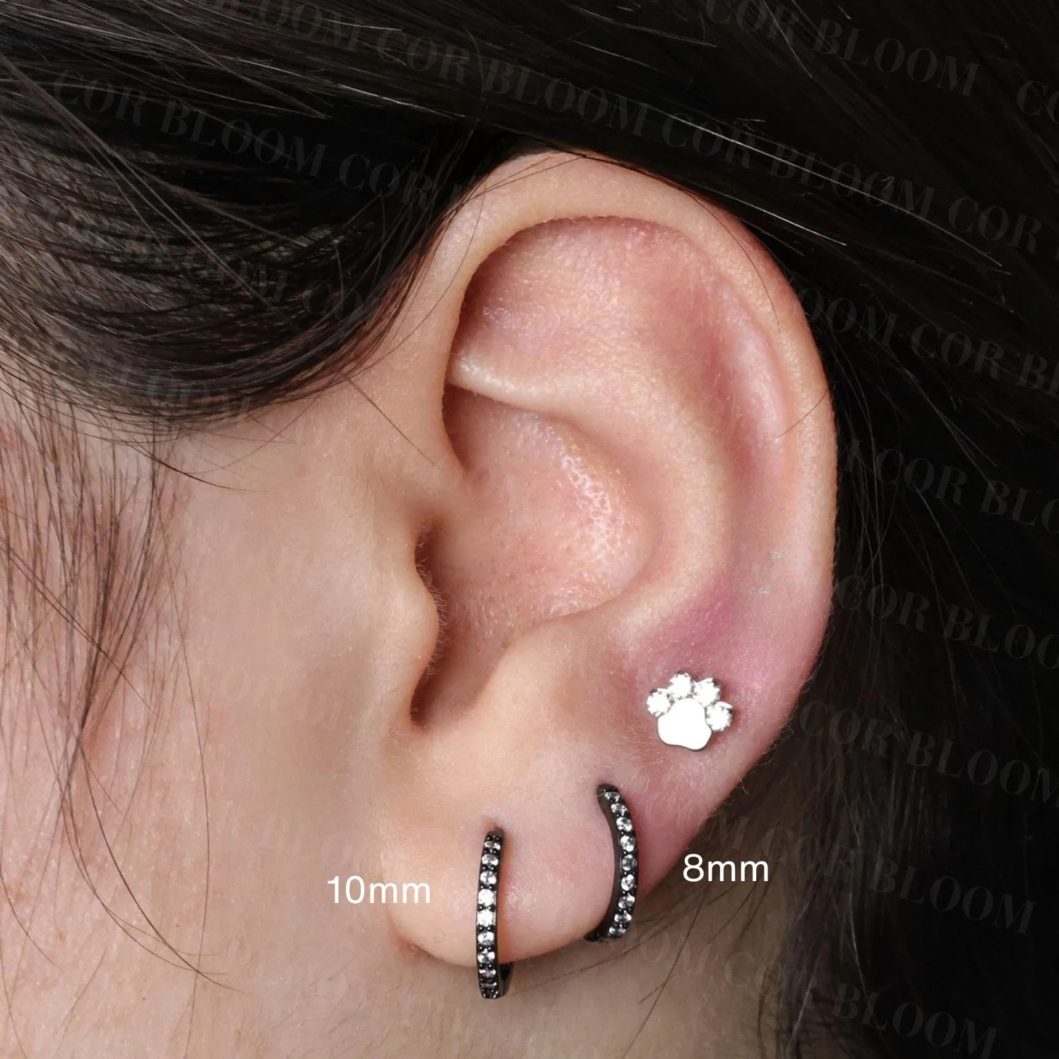Classic Pave Hoop Earring (20G)