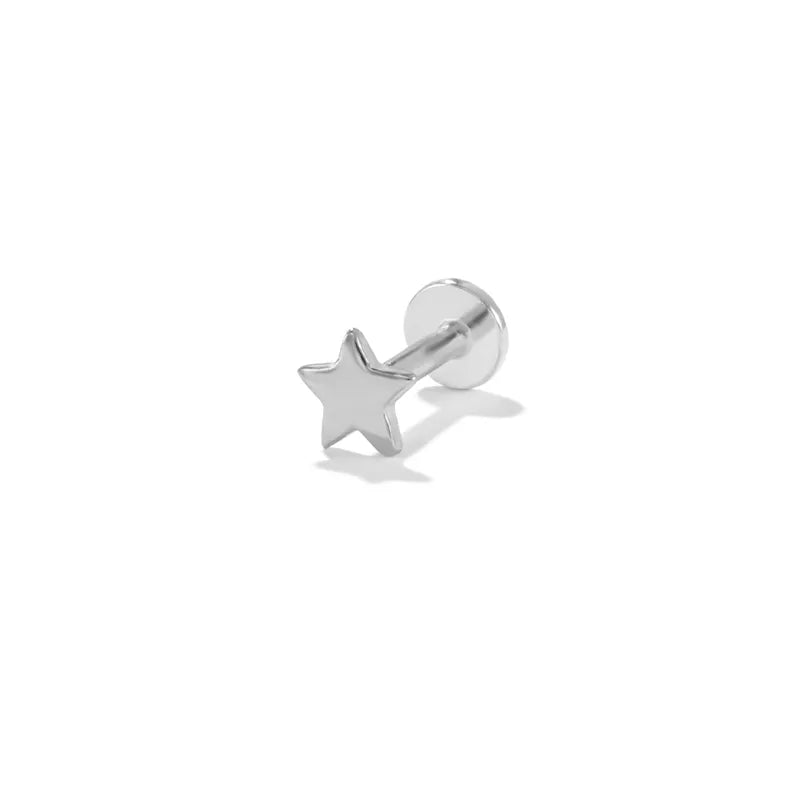 Simple Star Labret Flat Back Stud