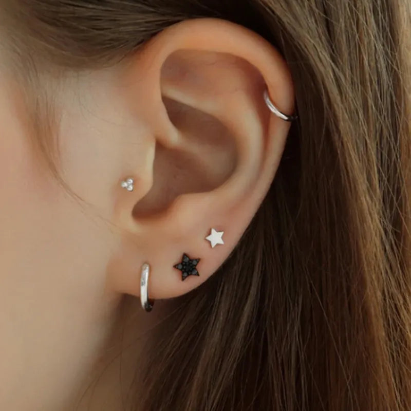Simple Star Labret Flat Back Stud