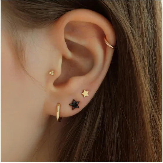 Simple Star Labret Flat Back Stud