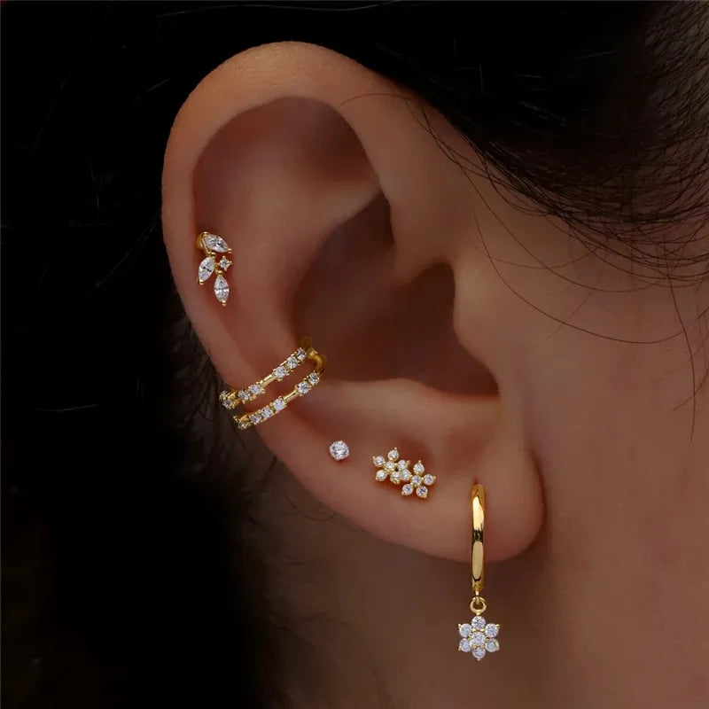 Titanium Climbing Leaf Flat Back Piercing