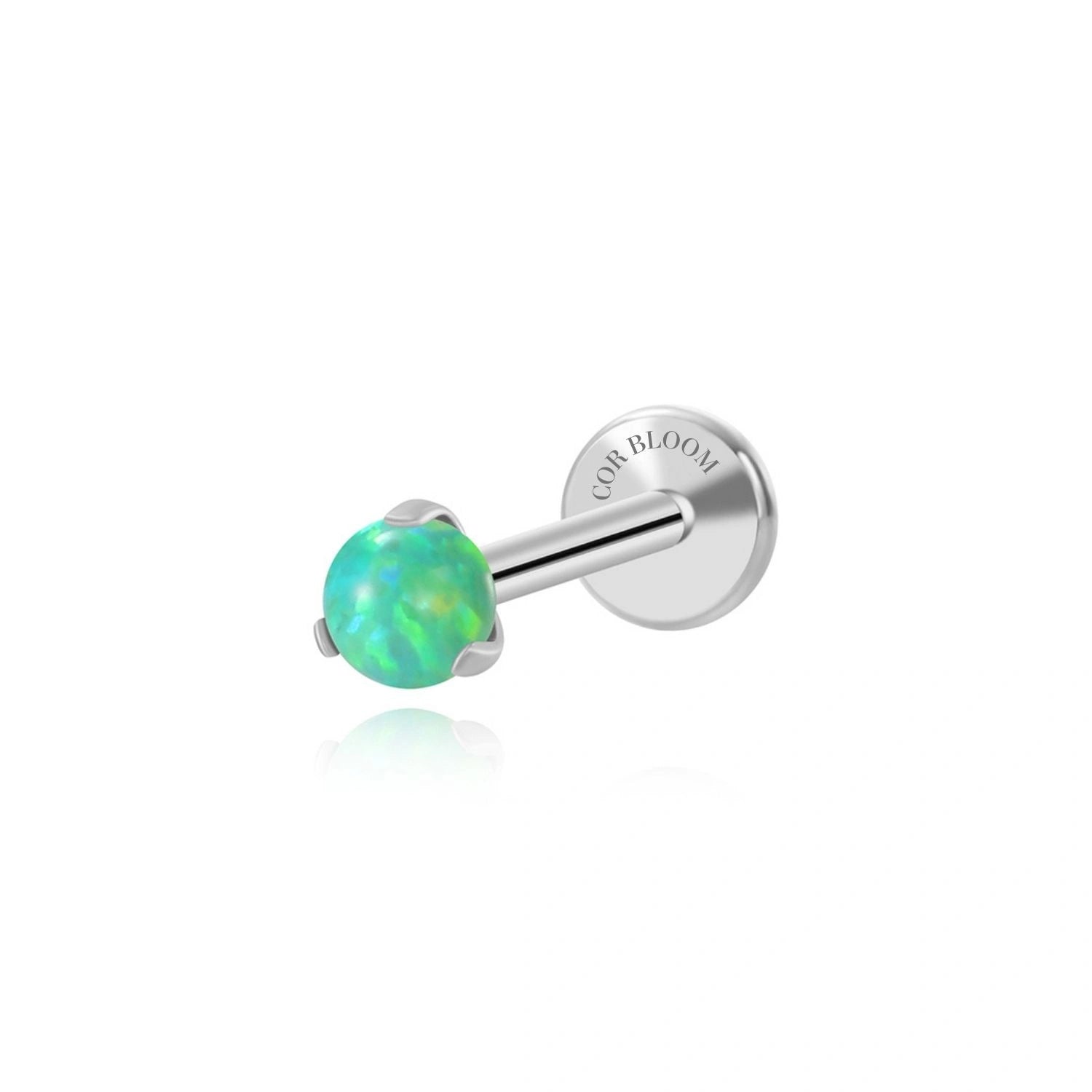Titanium Green Opal Sphere Piercing Stud