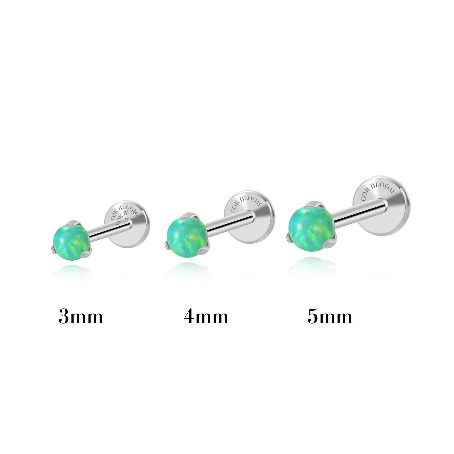 Titanium Green Opal Sphere Piercing Stud