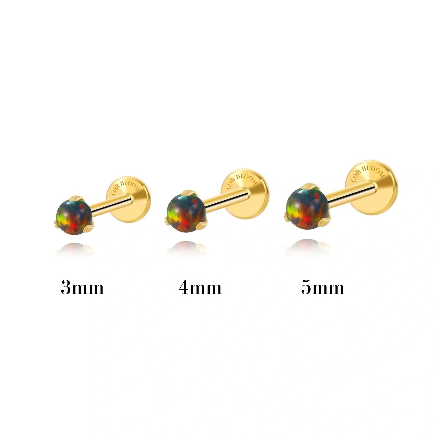 Titanium Dark Opal Sphere Piercing Stud