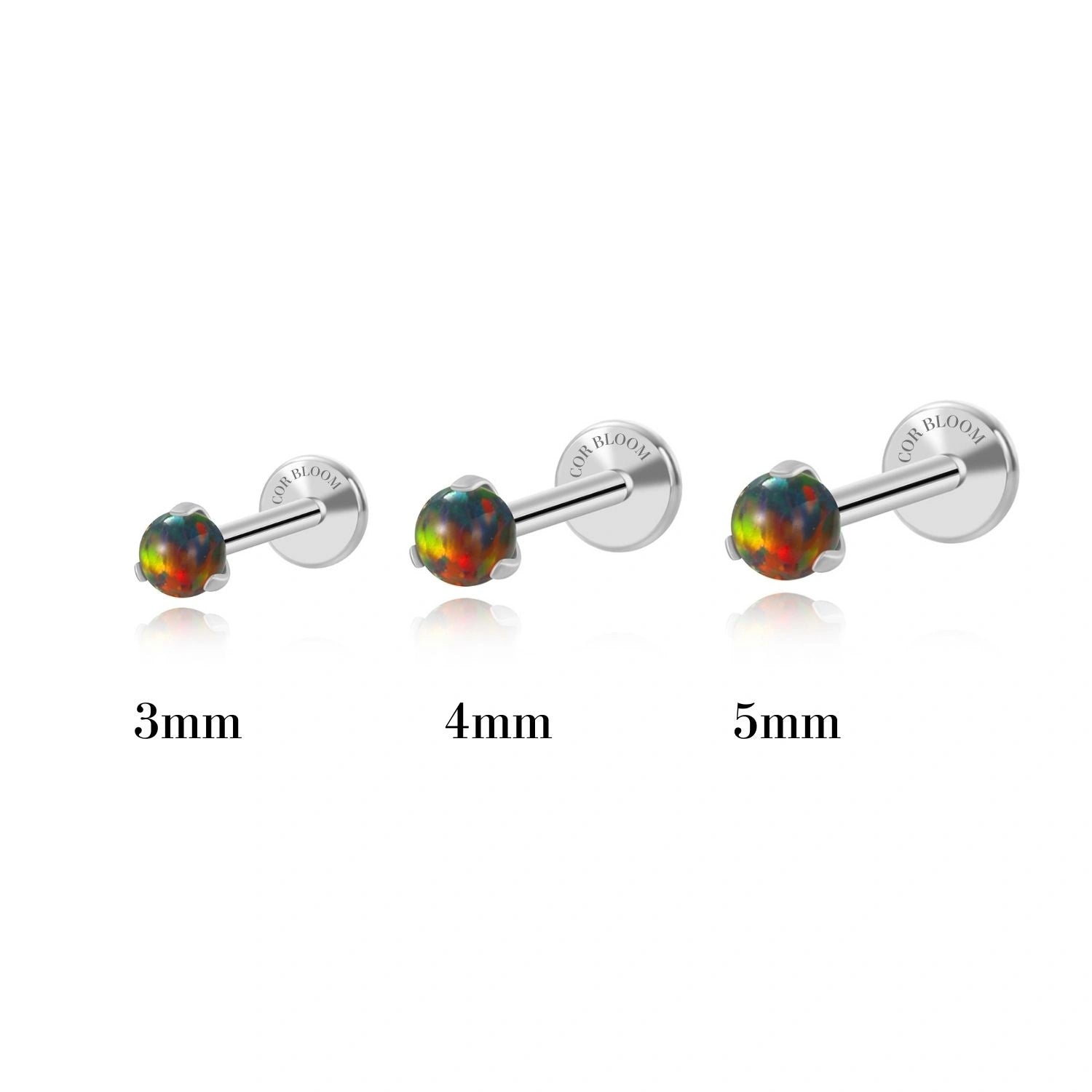 Titanium Dark Opal Sphere Piercing Stud