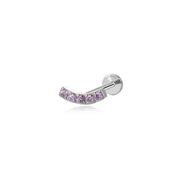 Titanium Violet Amethyst Curve Piercing Stud