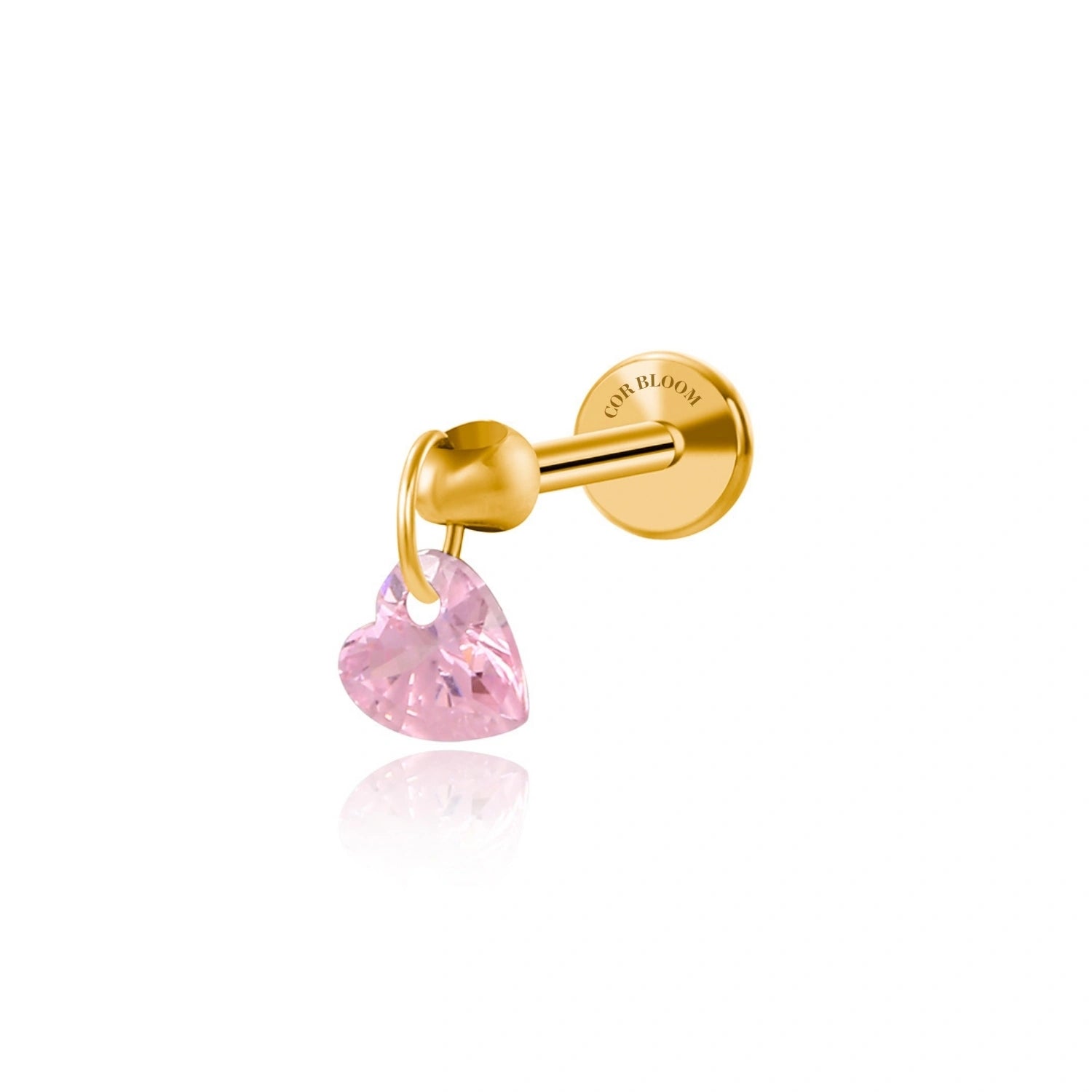 Titanium Floating Rosa Charm Flat Back Stud Earring