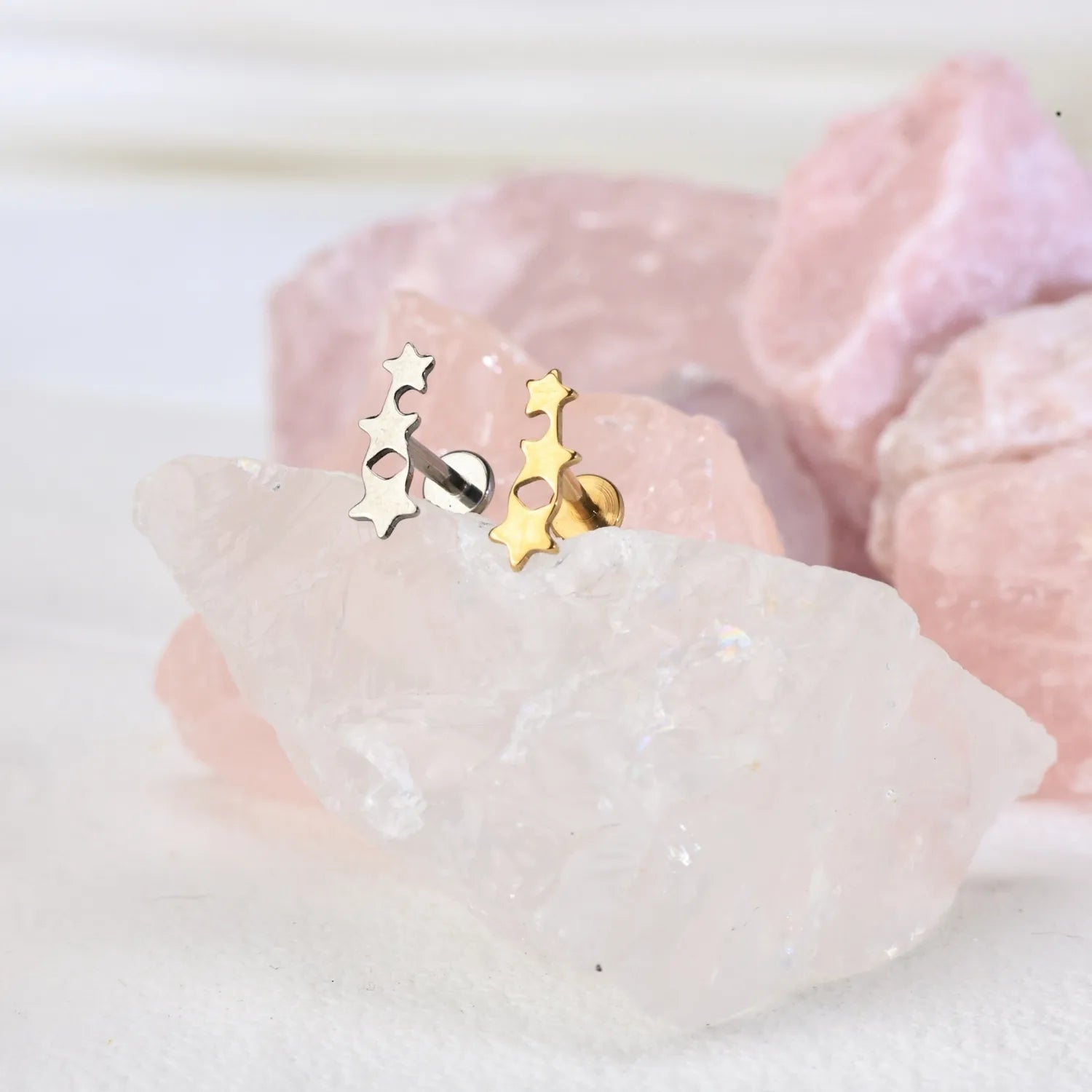 Titanium Trio Star Piercing Stud
