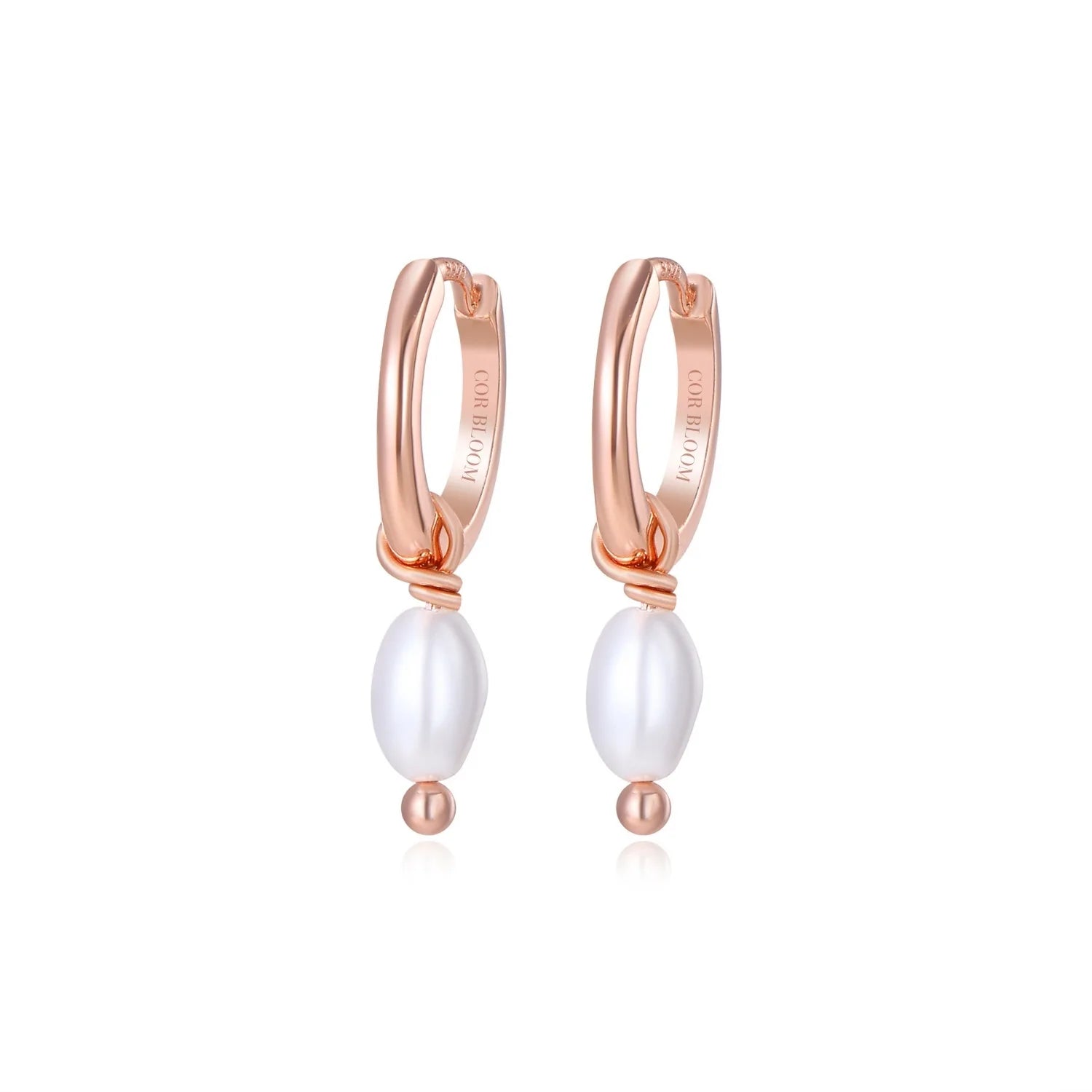 Eros White Pearl Hoop Earrings