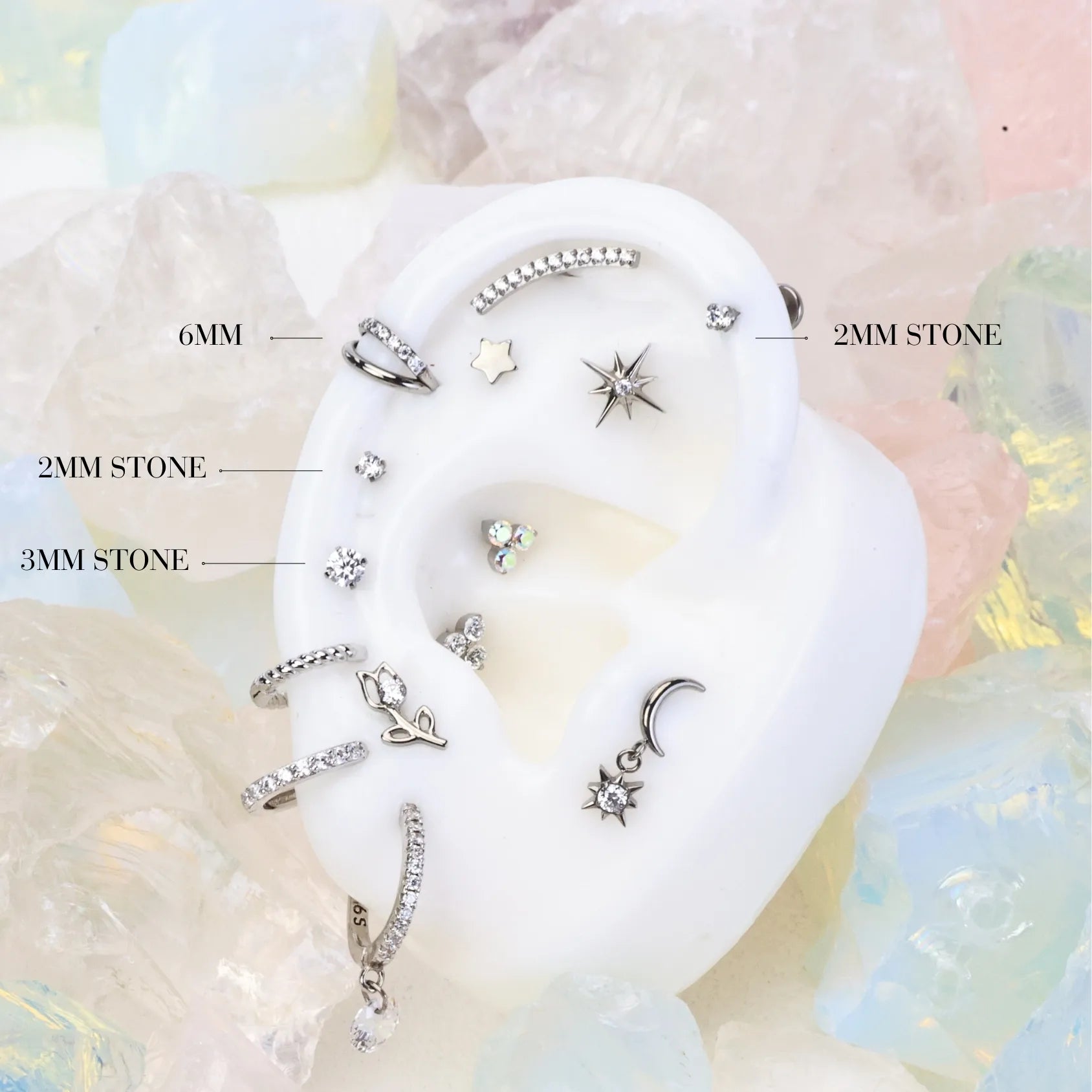 Titanium Mini Star Flat Back Stud