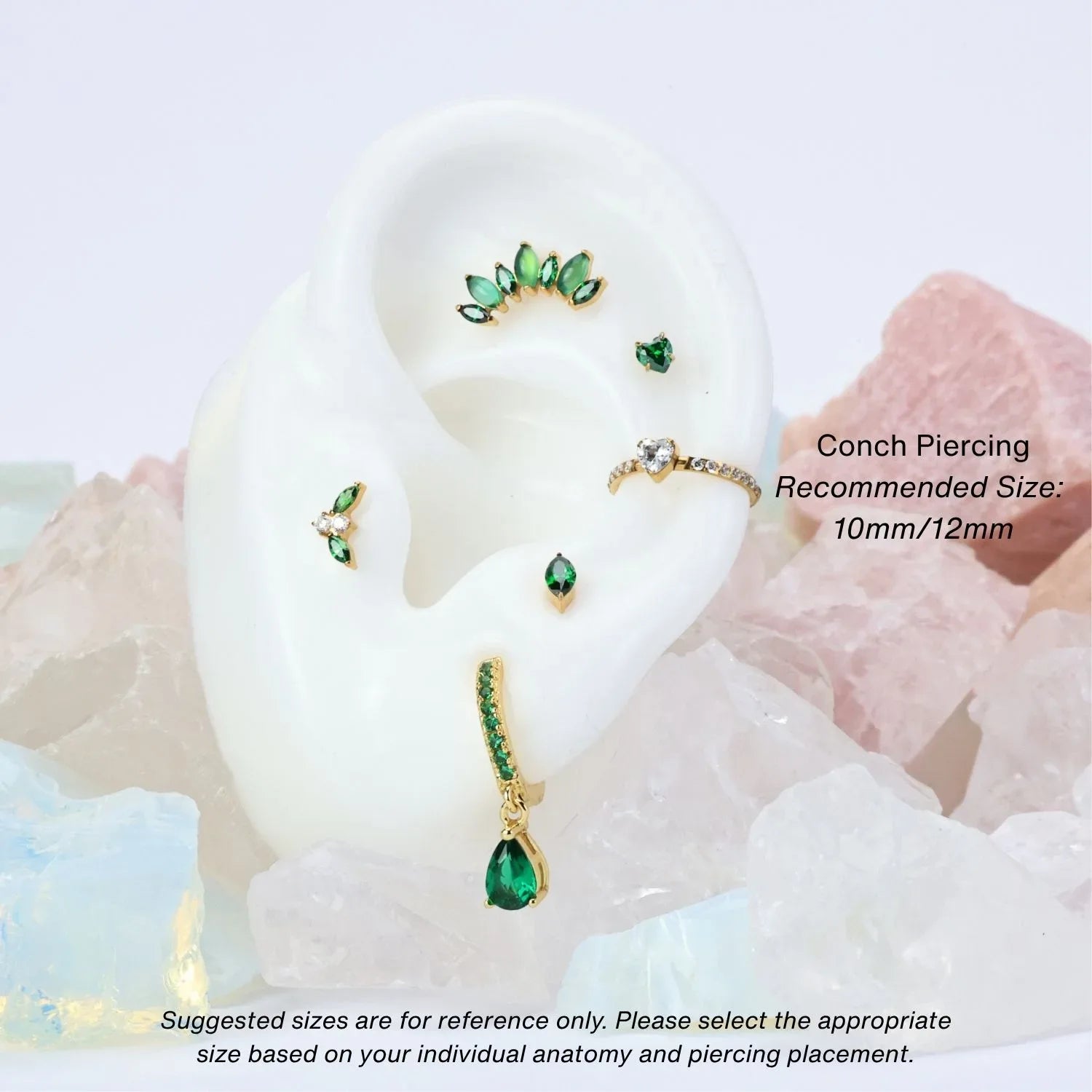 Titanium Xanthia Diamond Heart Clicker | Conch Hoop