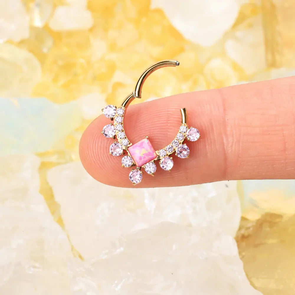 Titanium Persephone Princess Pink Opal Clicker