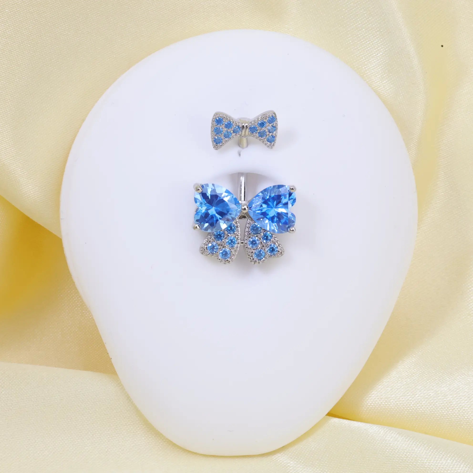 Royal Blue Butterfly Belly Button Ring