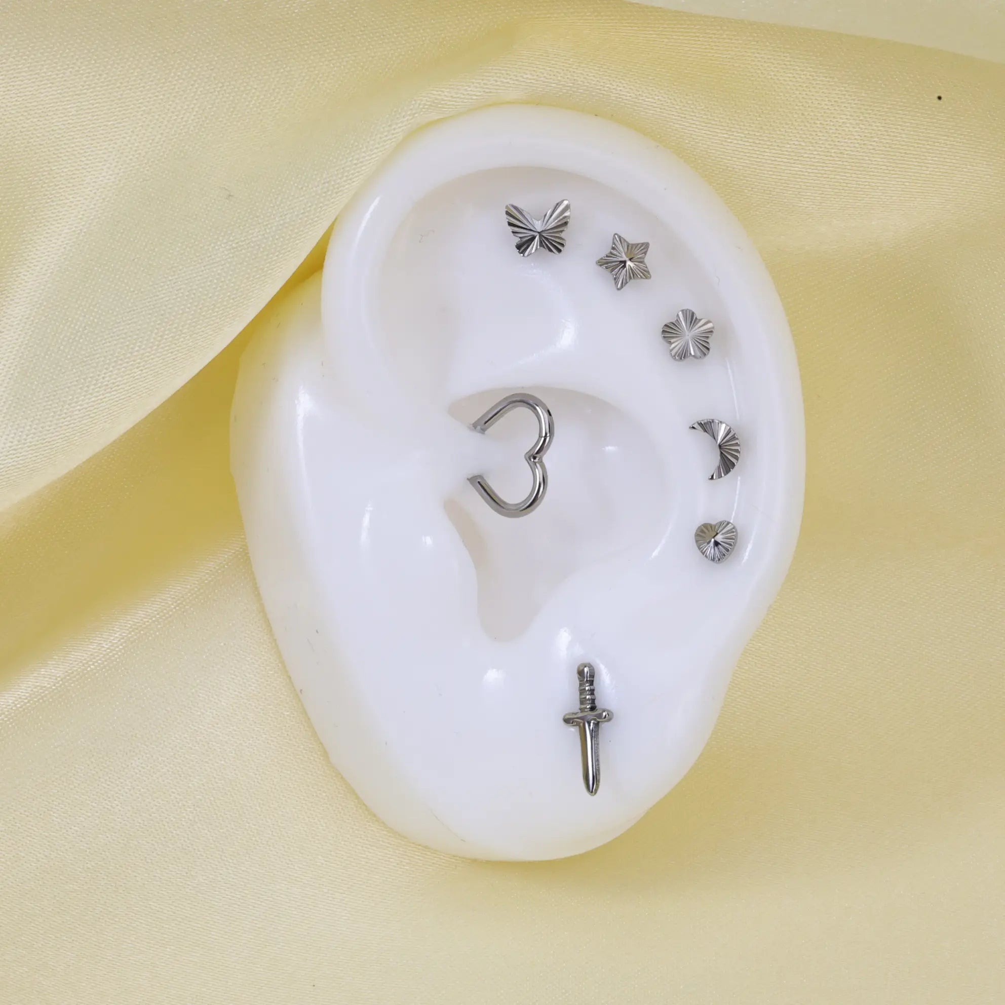 Titanium Calista Solid Sword Flat Back Stud