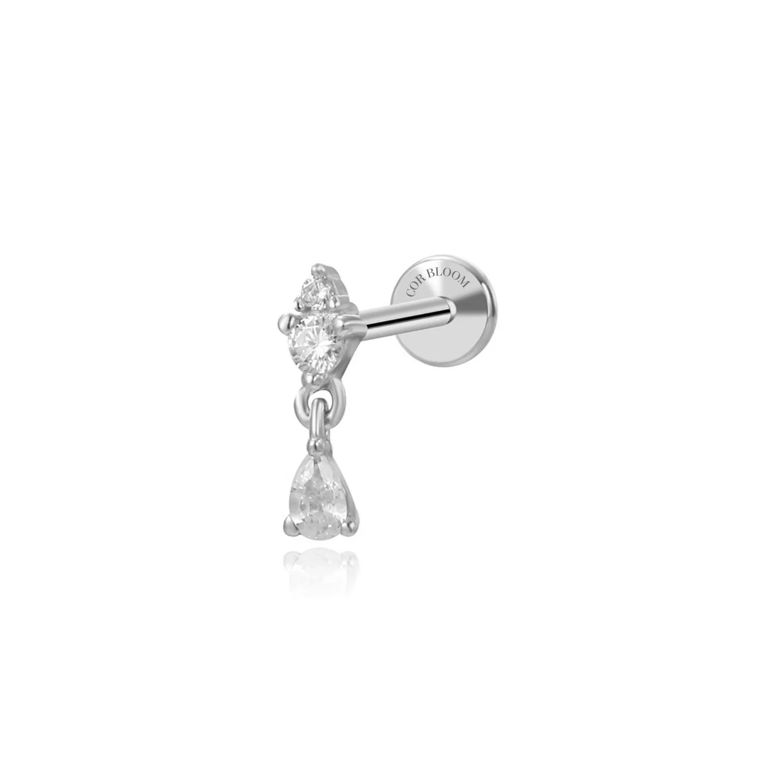 Dangling Waterdrop Labret Piercing Stud