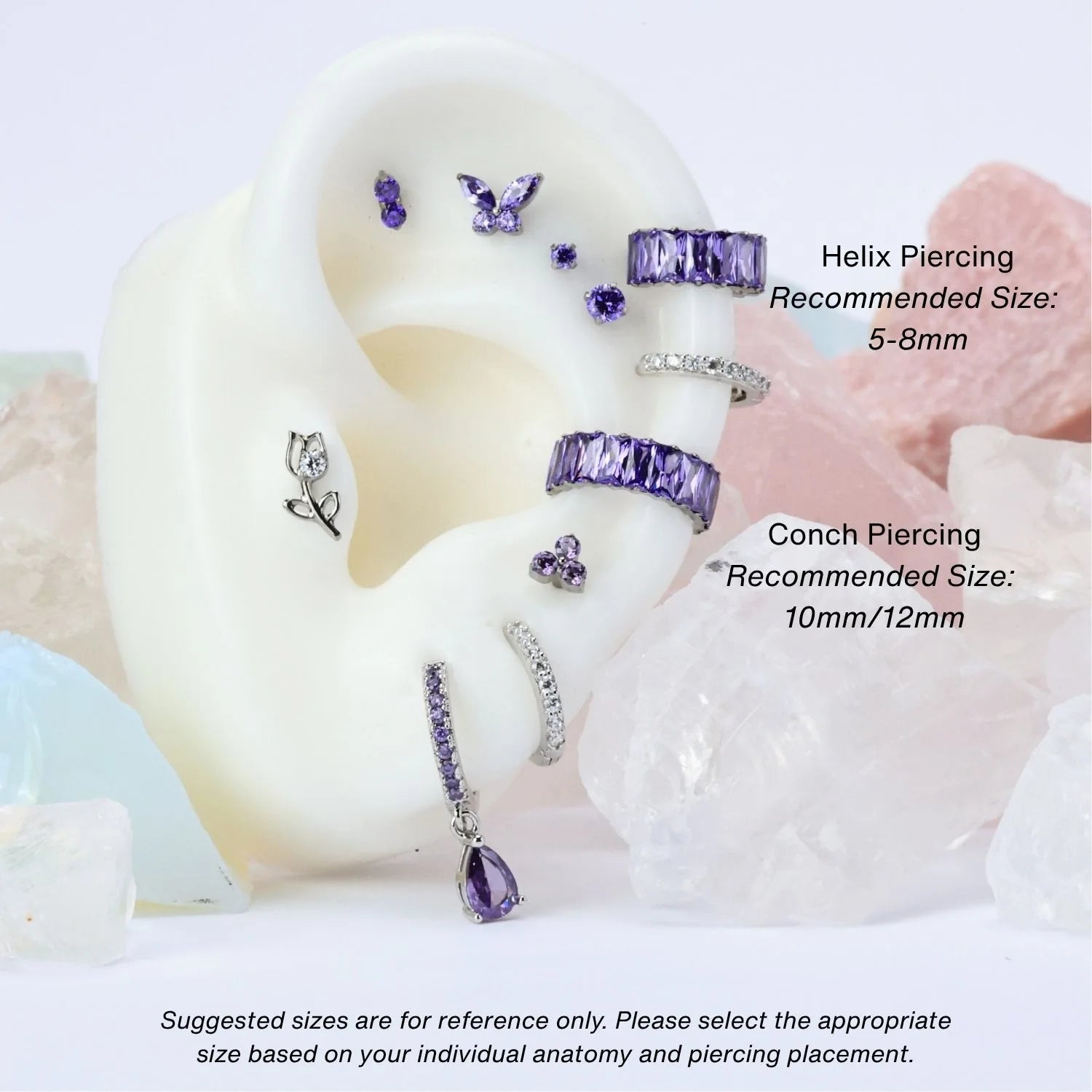 Titanium Purple Amethyst Sugar Clicker | Conch Hoop