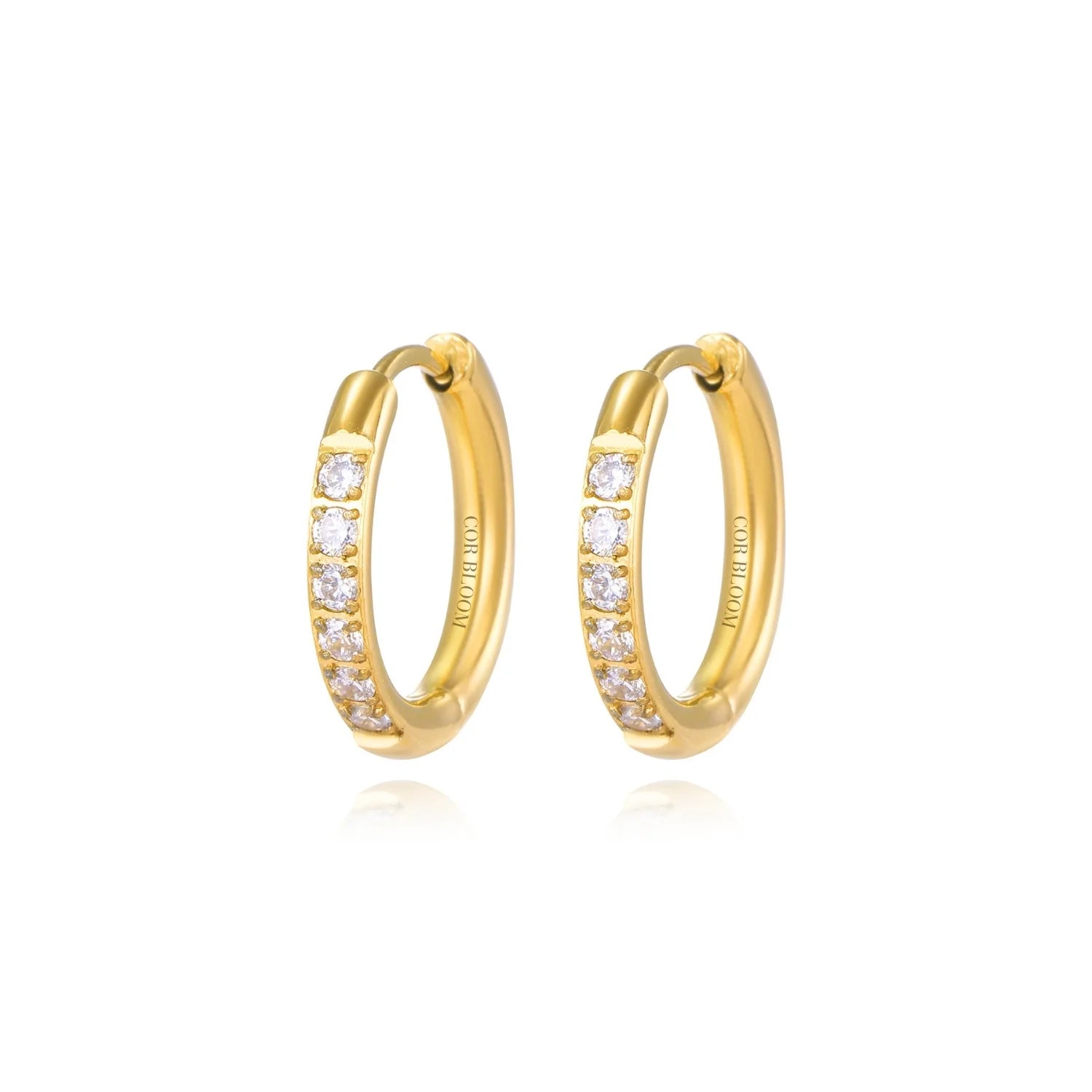 Titanium Essential Diamond Hoop Earrings (20G)