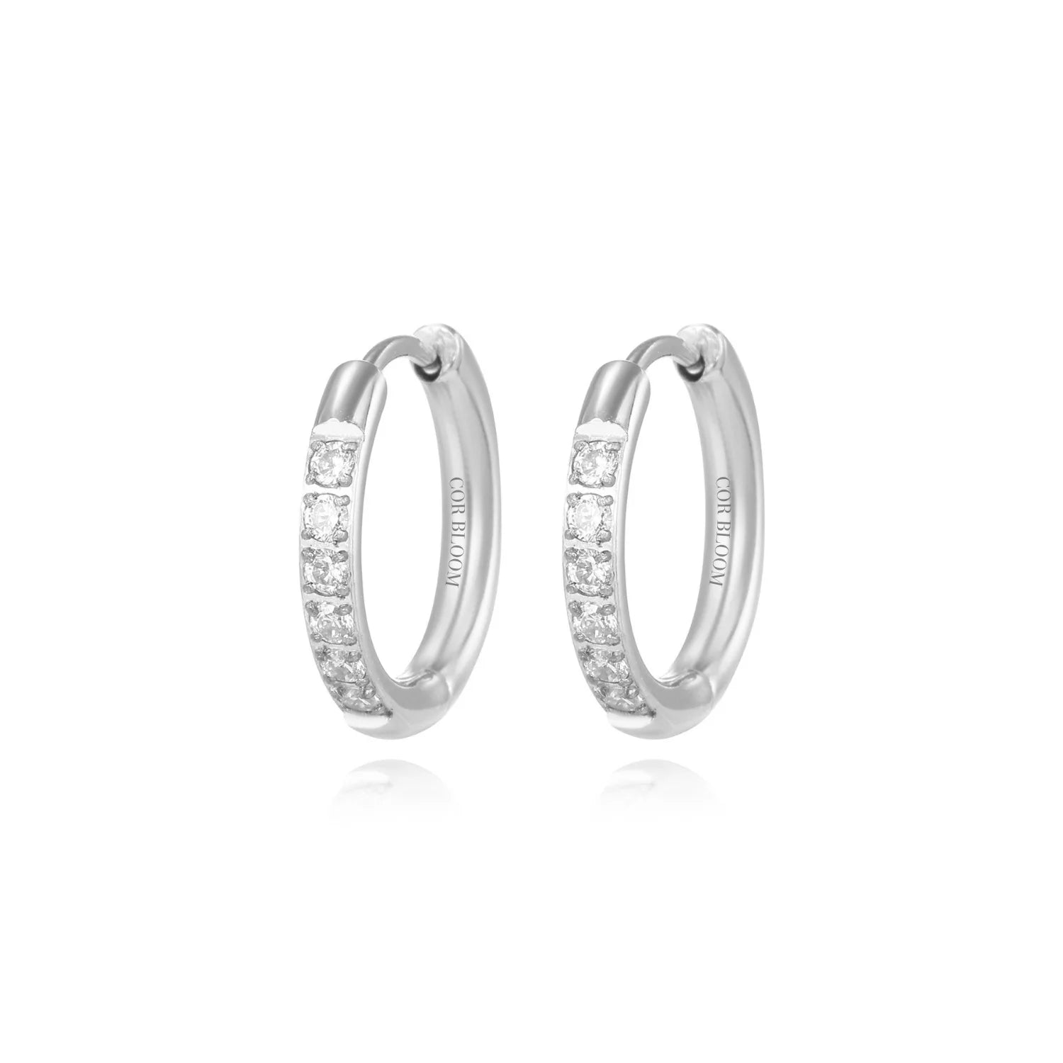 Titanium Essential Diamond Hoop Earrings (20G)