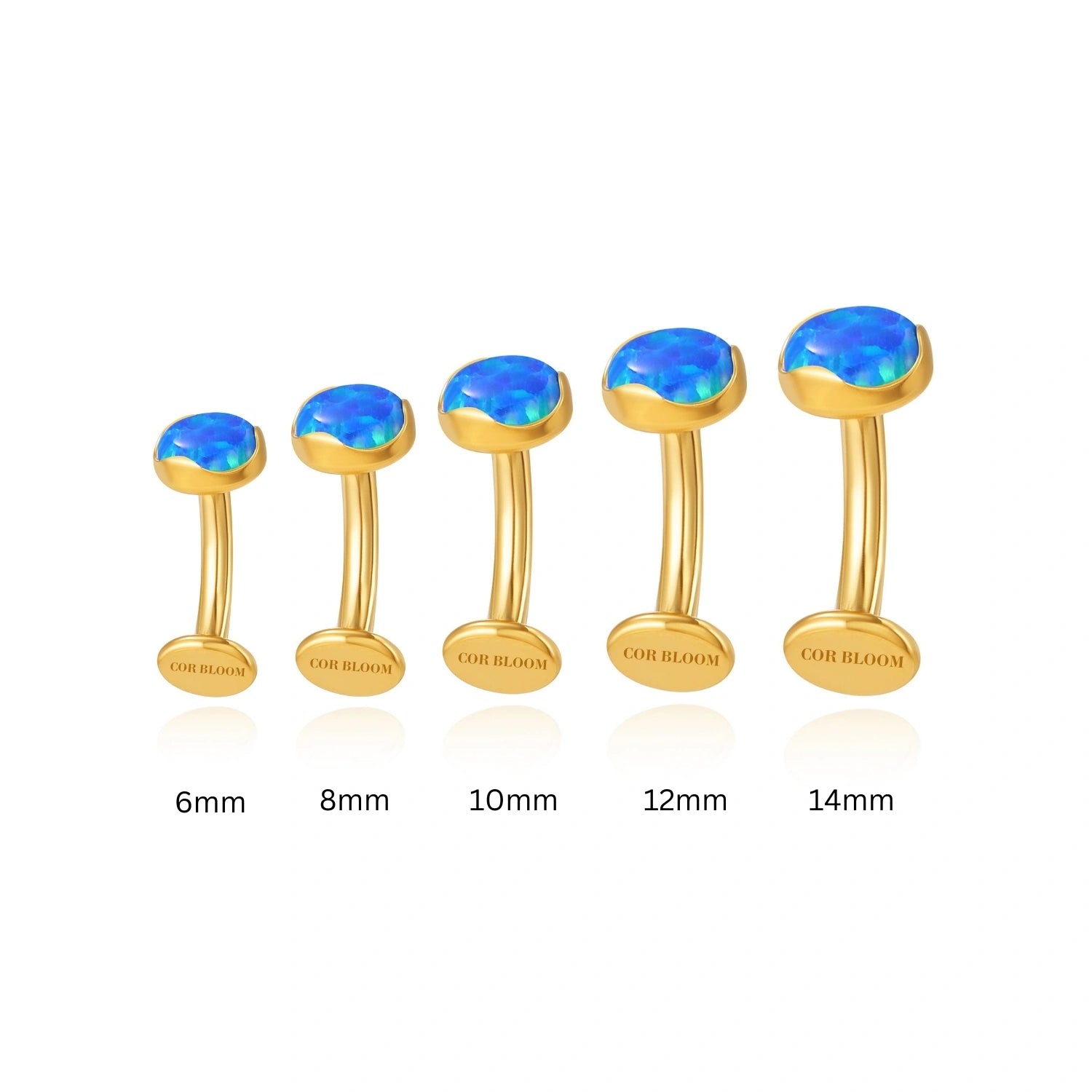 Titanium Floating Navel Belly Ring - Ocean Blue Opal