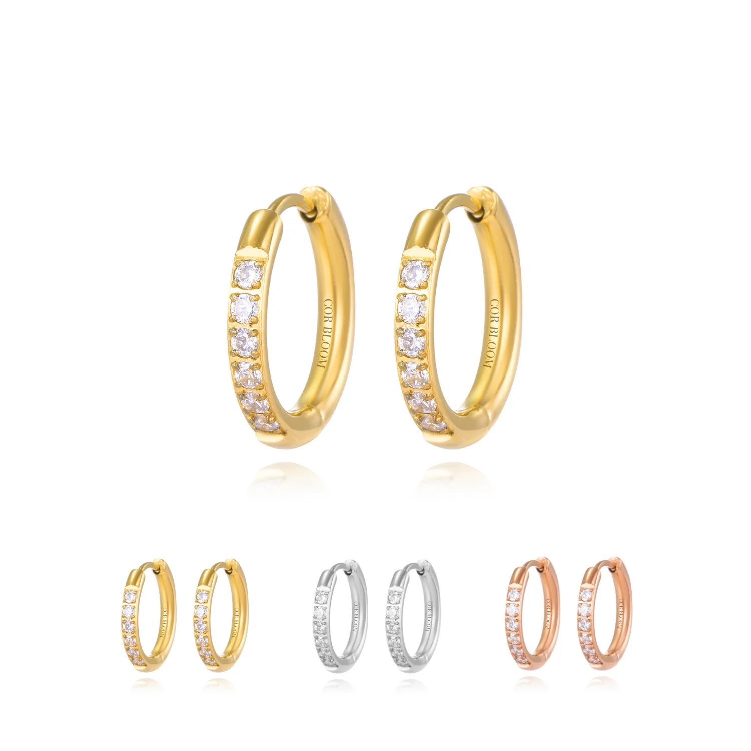 Titanium Essential Diamond Hoop Earrings (20G)
