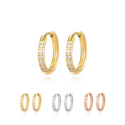 Titanium Essential Diamond Hoop Earrings (20G)