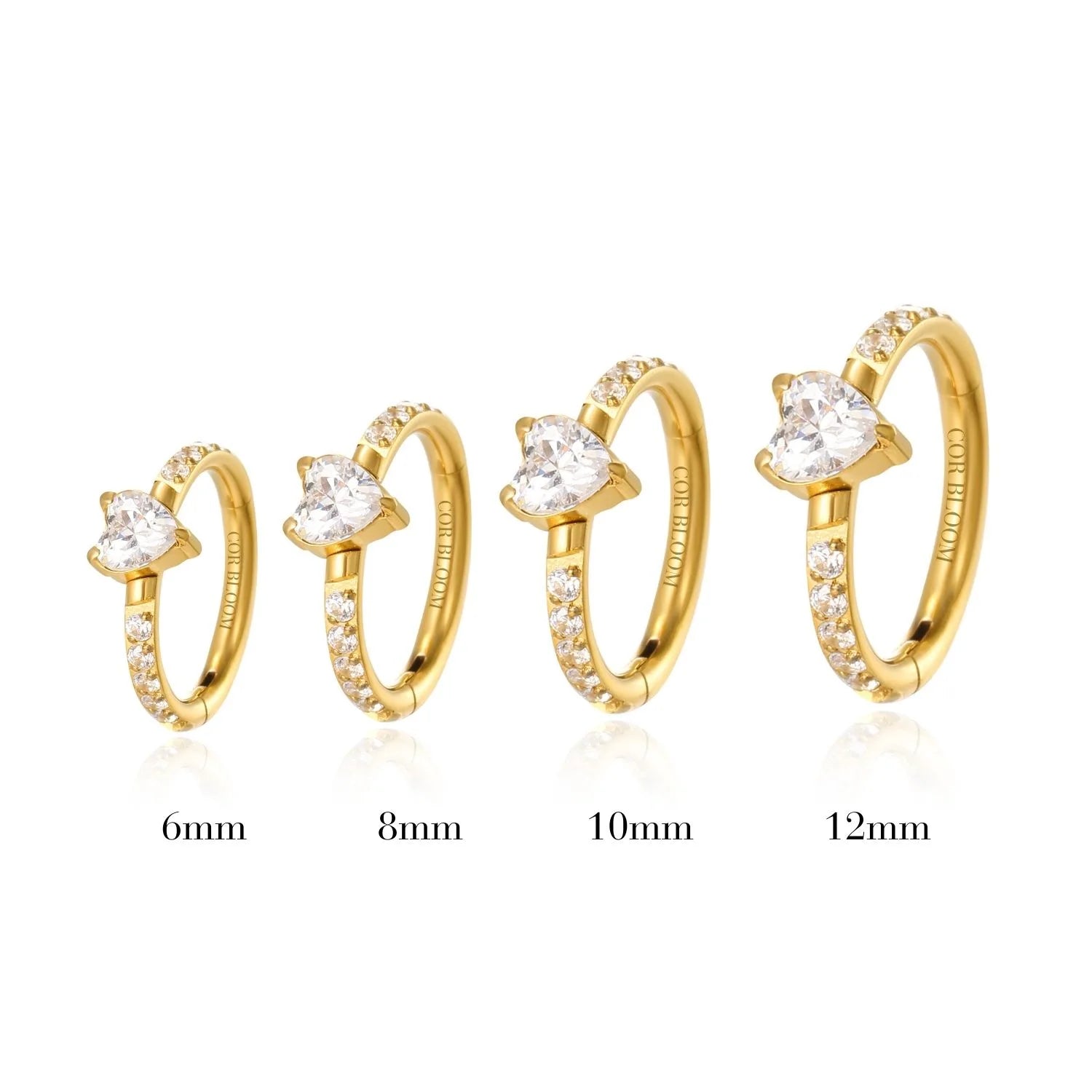Titanium Xanthia Diamond Heart Clicker | Conch Hoop