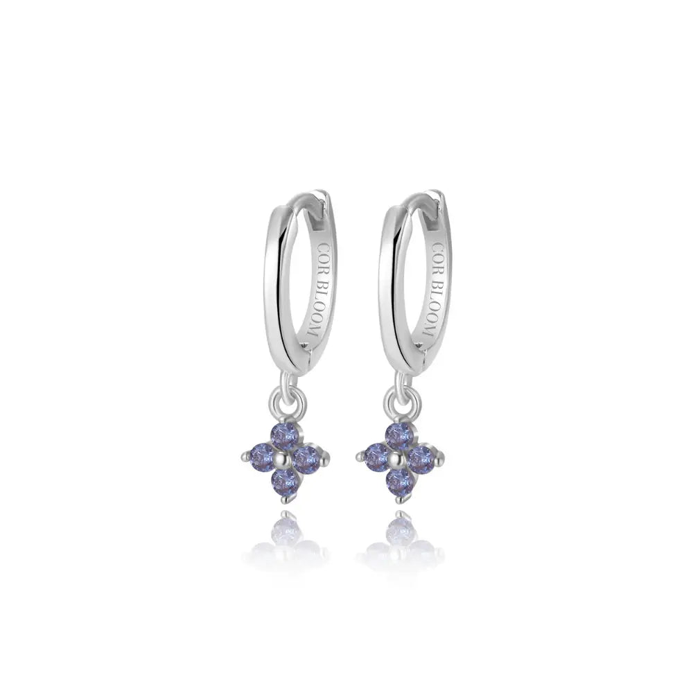 Alaiya Tanzanite Four-Leaf Clover Hoop Earrings